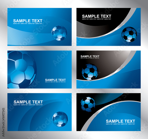 various soccer card in modern style