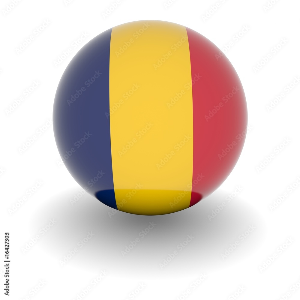 High resolution ball with flag of Chad