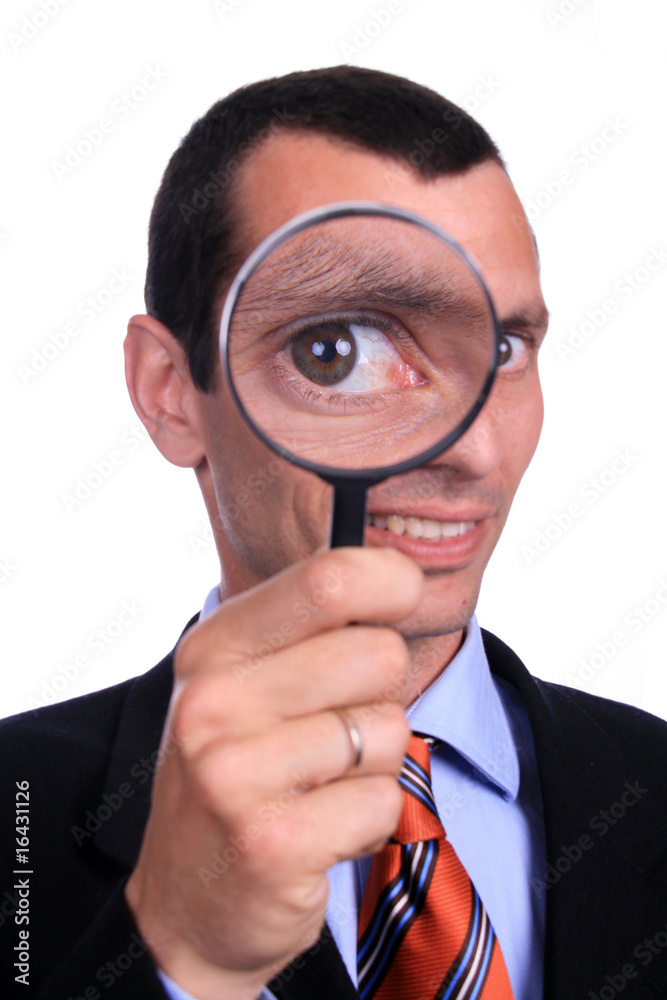businessman with magnifying glass businessman with magnifying glass