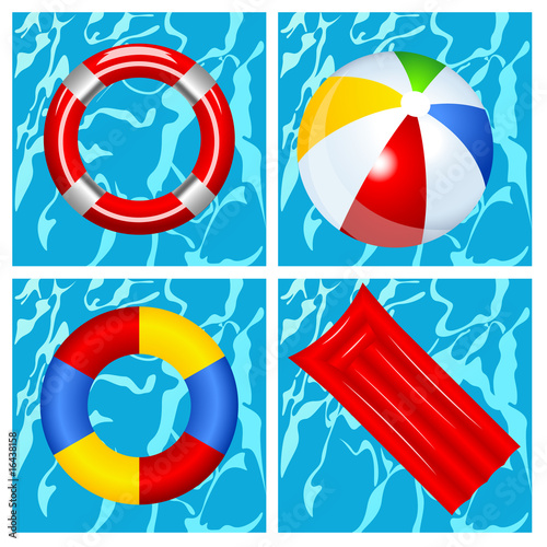 Toys in the swimming pool