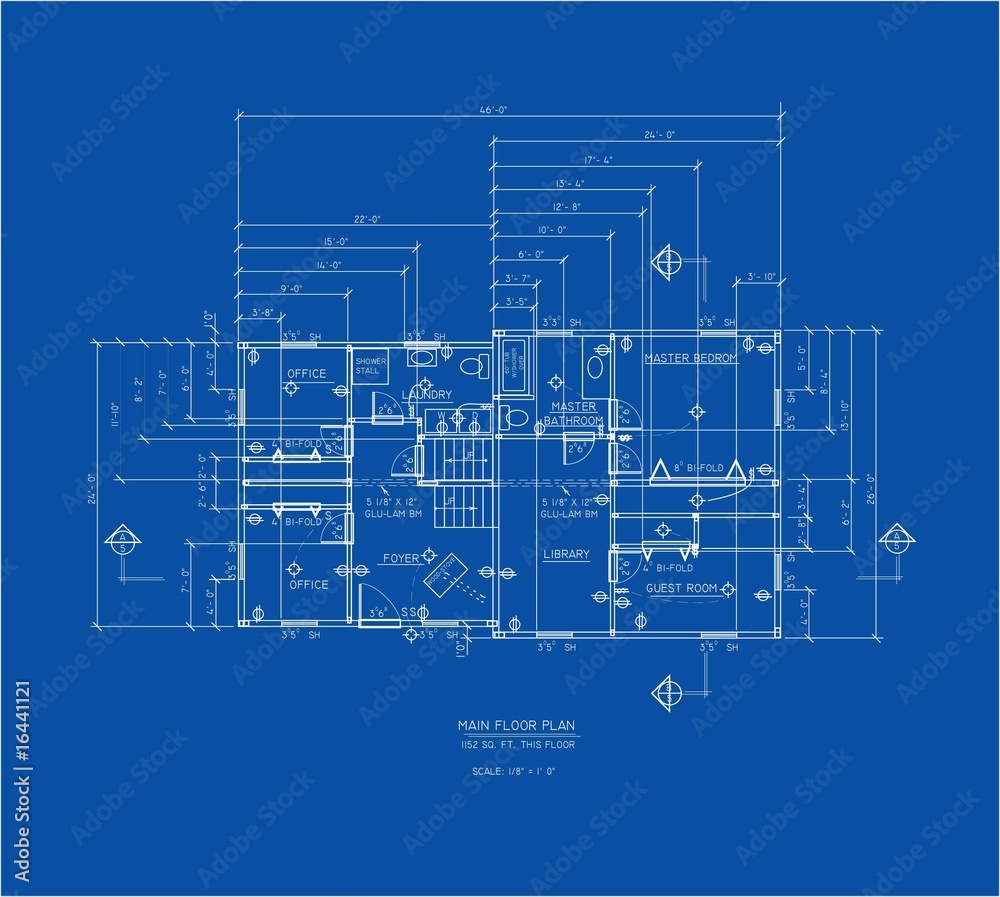 blue print house floor plan