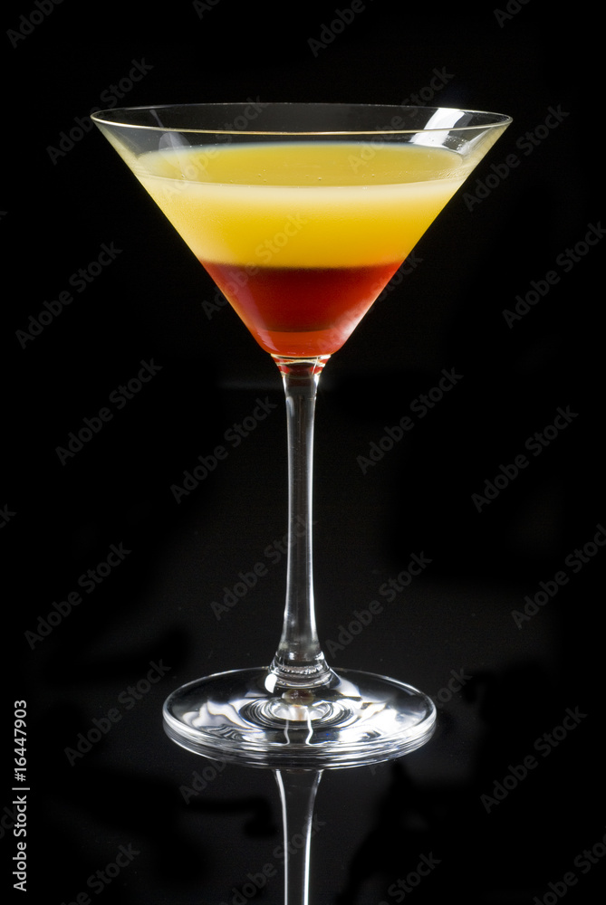 Colorful Cocktail Isolated on Black