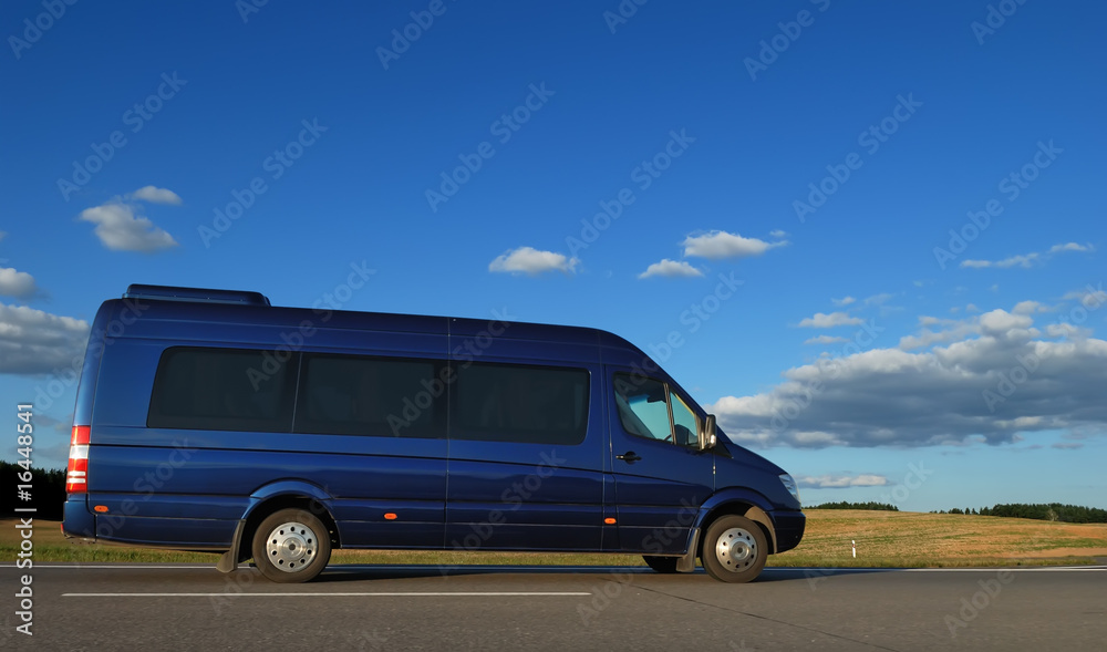 minibus on highway