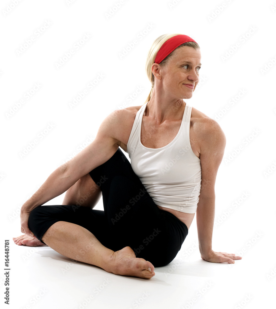 Twist pilates exercise stock photo. Image of girl, female - 64465308