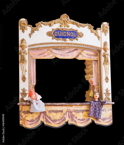 Antique French guignol isolated with clipping path