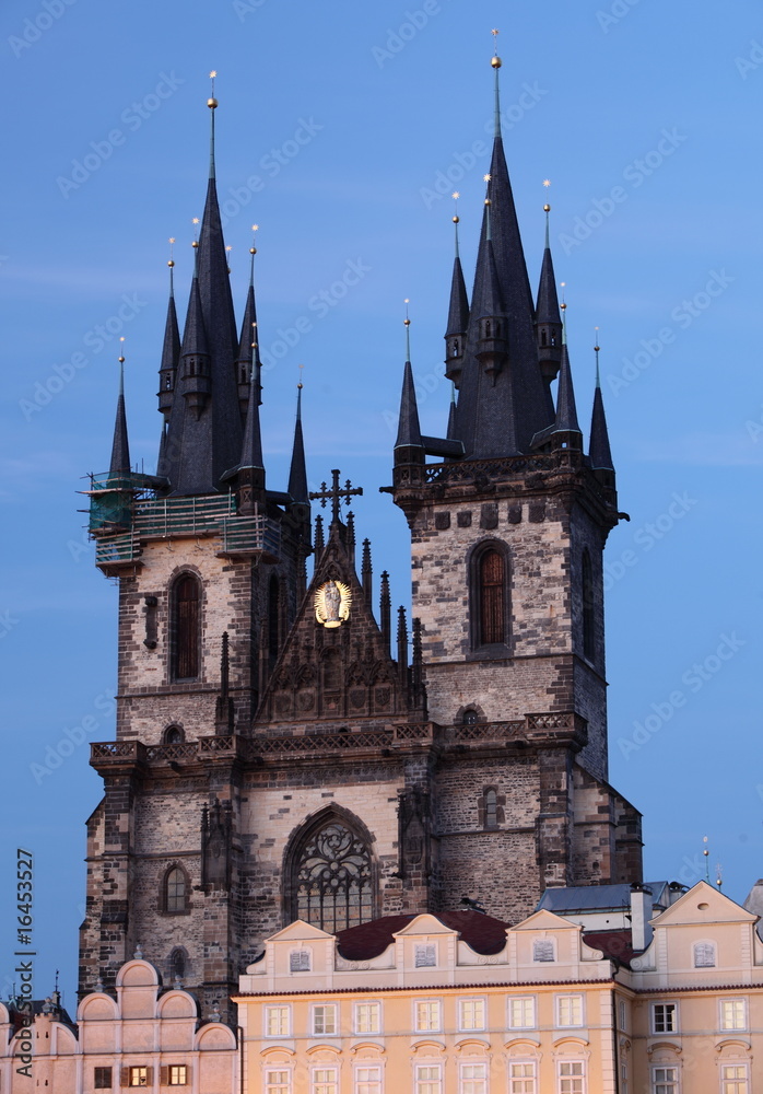 Tynsky church in Prague, Czech republic..
