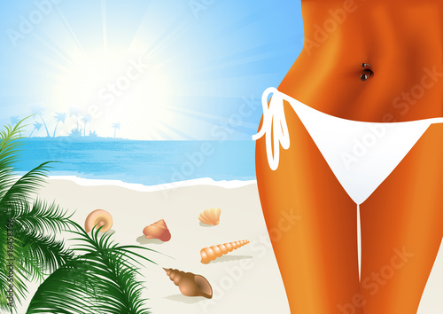 Sexy beautiful girl on the beach