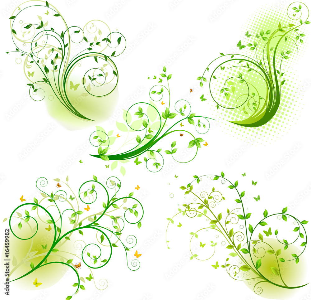 Set of floral bacgrounds vector Set of floral bacgrounds vector