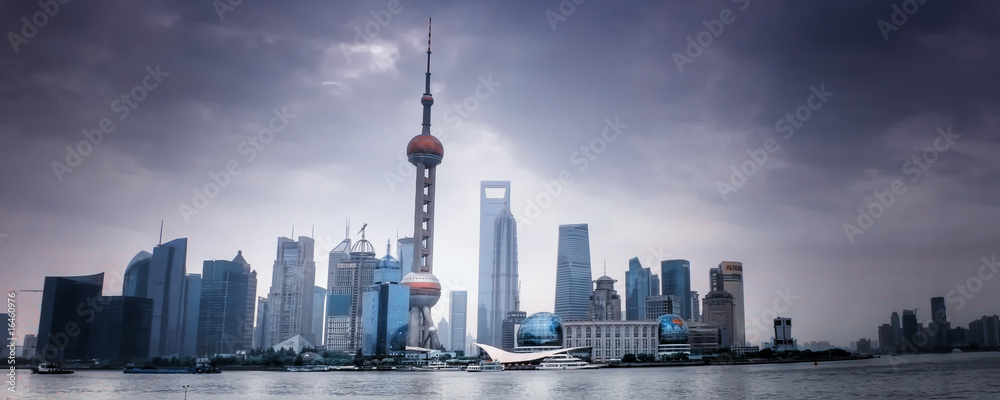 Naklejka premium Szanghaj Skyline - Chiny