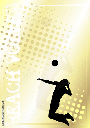 volleyball golden poster background 2