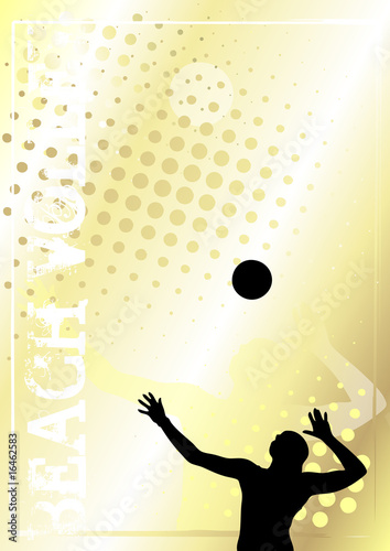 volleyball golden poster background 1