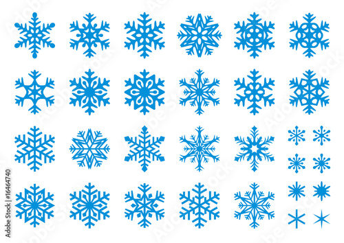 30 Vector Snowflakes Set photo