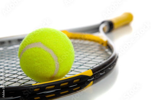 Tennis ball and racket © Michael Flippo