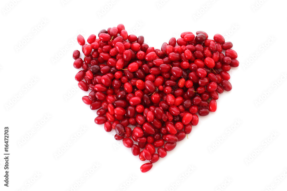 cranberries in heart shape cranberries in heart shape