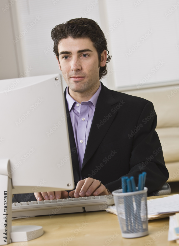 Businessman on Computer Businessman on Computer