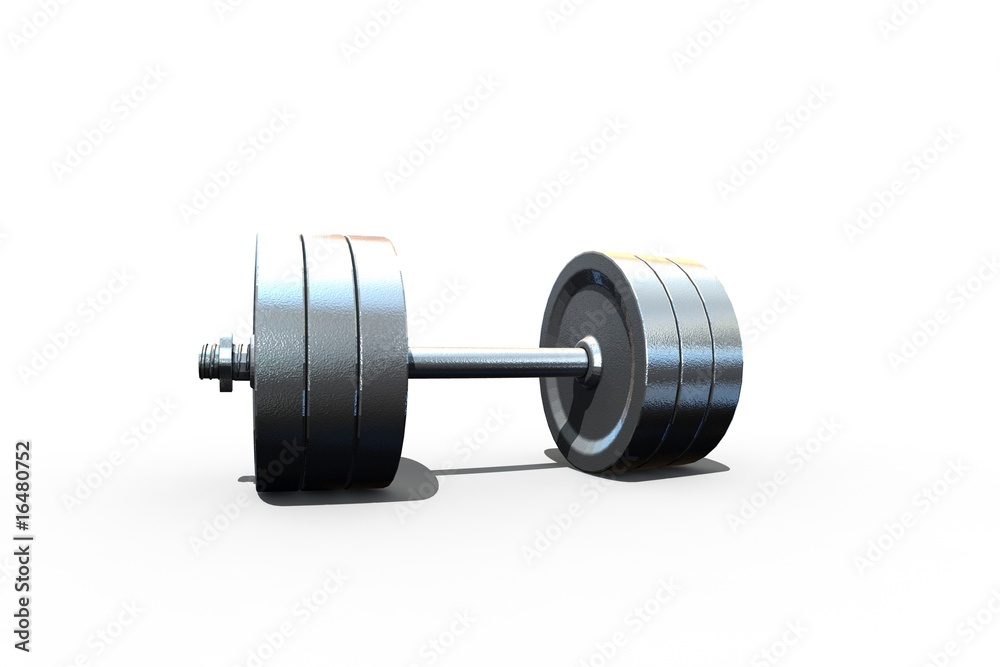 isolated dumbbell on white background - 3d render isolated dumbbell on white background - 3d render