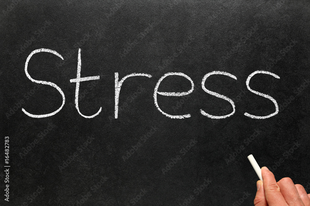 Stress written on a blackboard. Stress written on a blackboard.