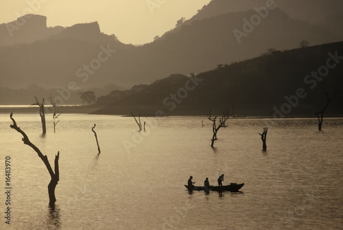 Sunrise over a Lake,Sri Lanka