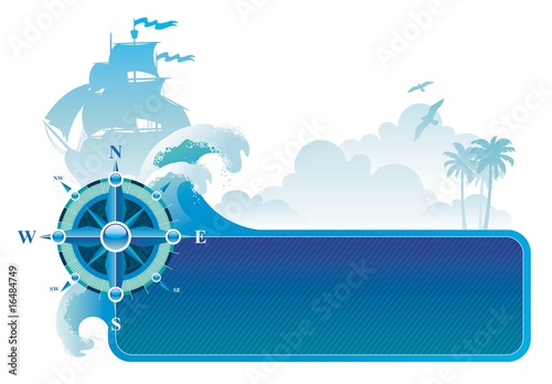Adventures frame with compass rose