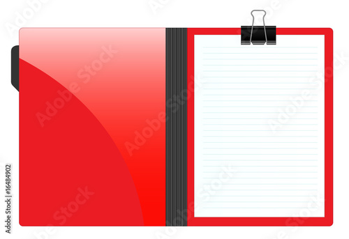 note paper in an open file folder