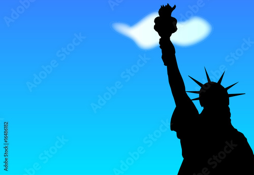 statue of liberty  on sky illustration