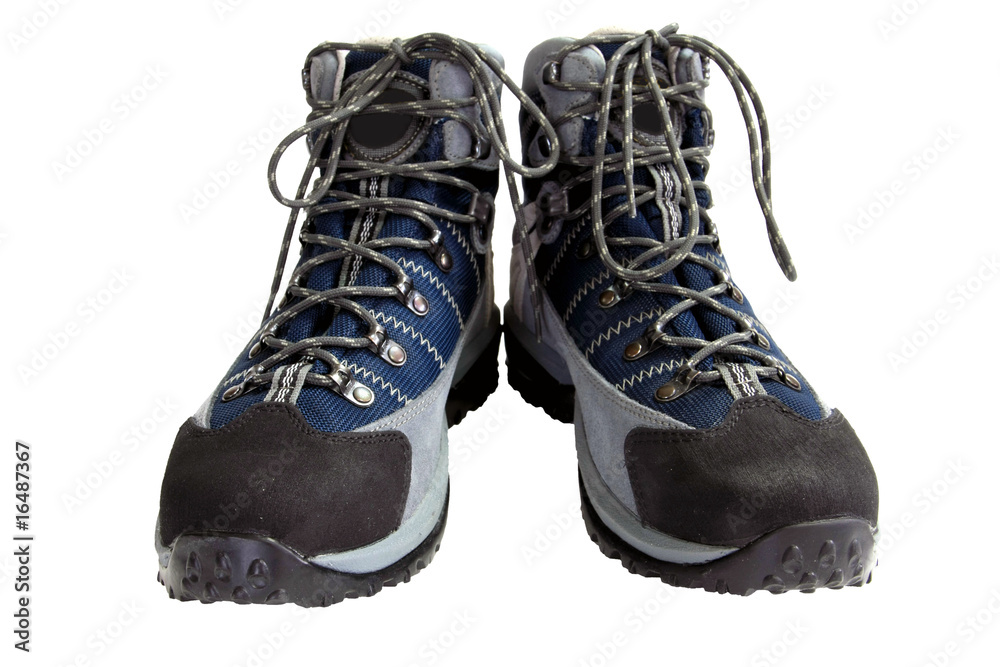 Pair of hiking boots isolated on white background Pair of hiking boots isolated on white background