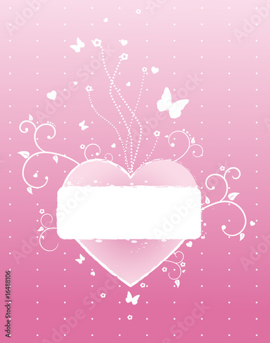 stylish heart on a pink background