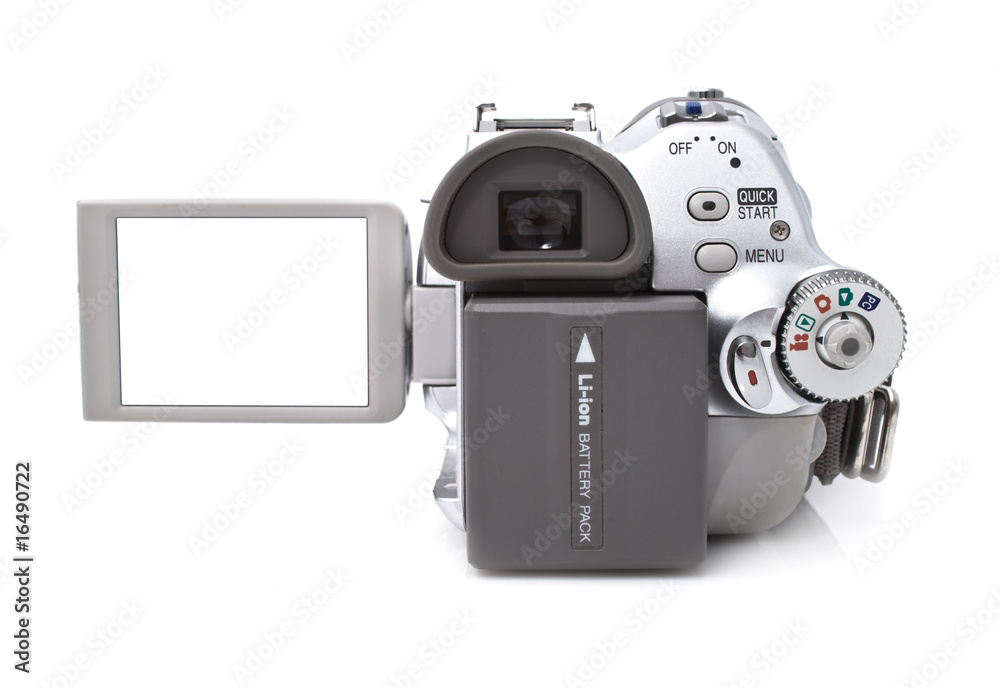 Obraz premium Digital camcorder isolated on white background