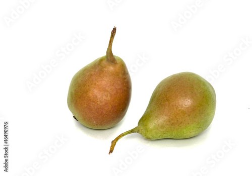 Two pears isolated on white background