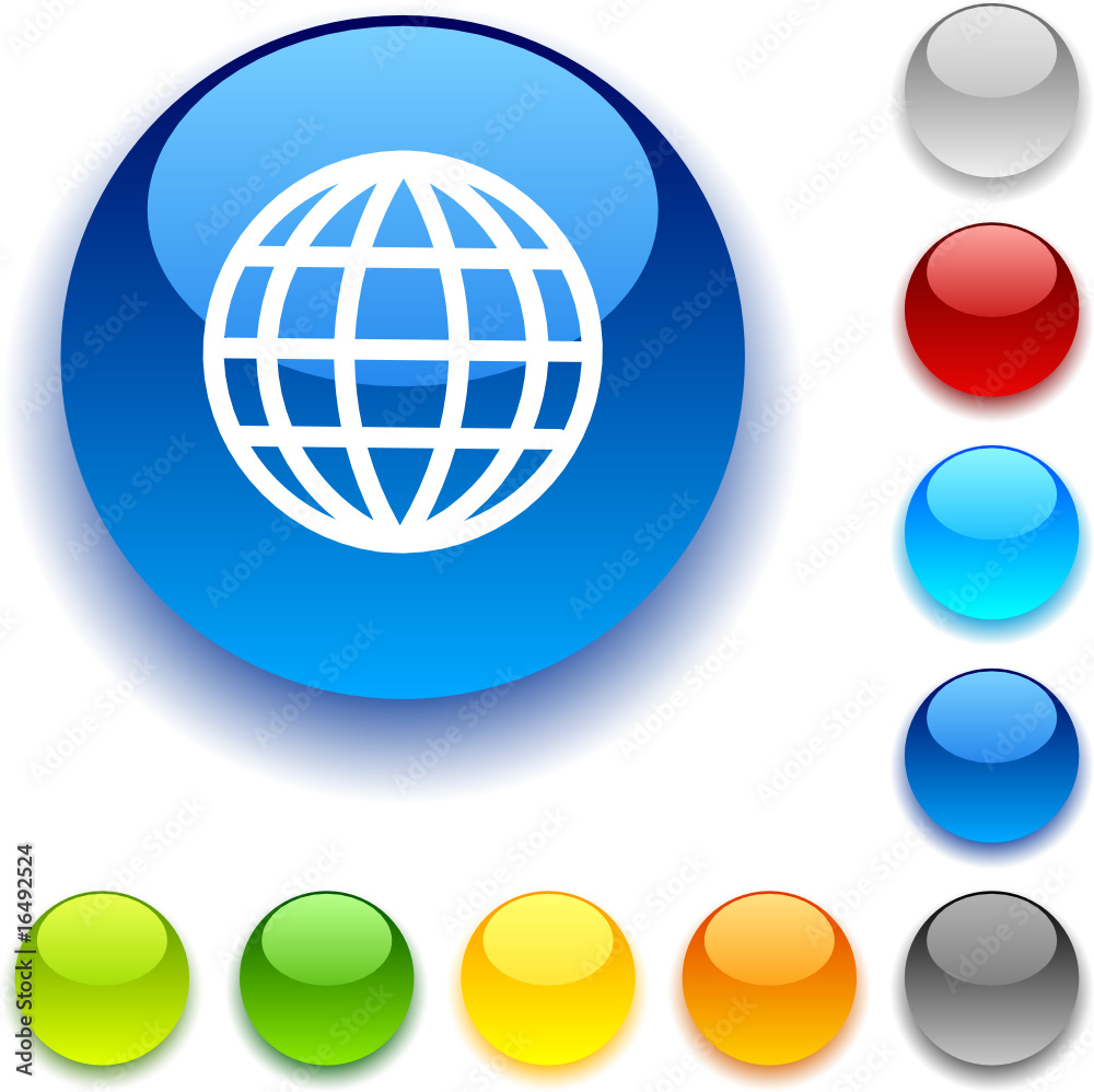 Earth shiny button. Vector illustration Earth shiny button. Vector illustration