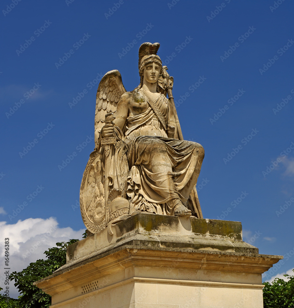 A Statue at the Arc de Triomphe du Carrousel, Paris, France