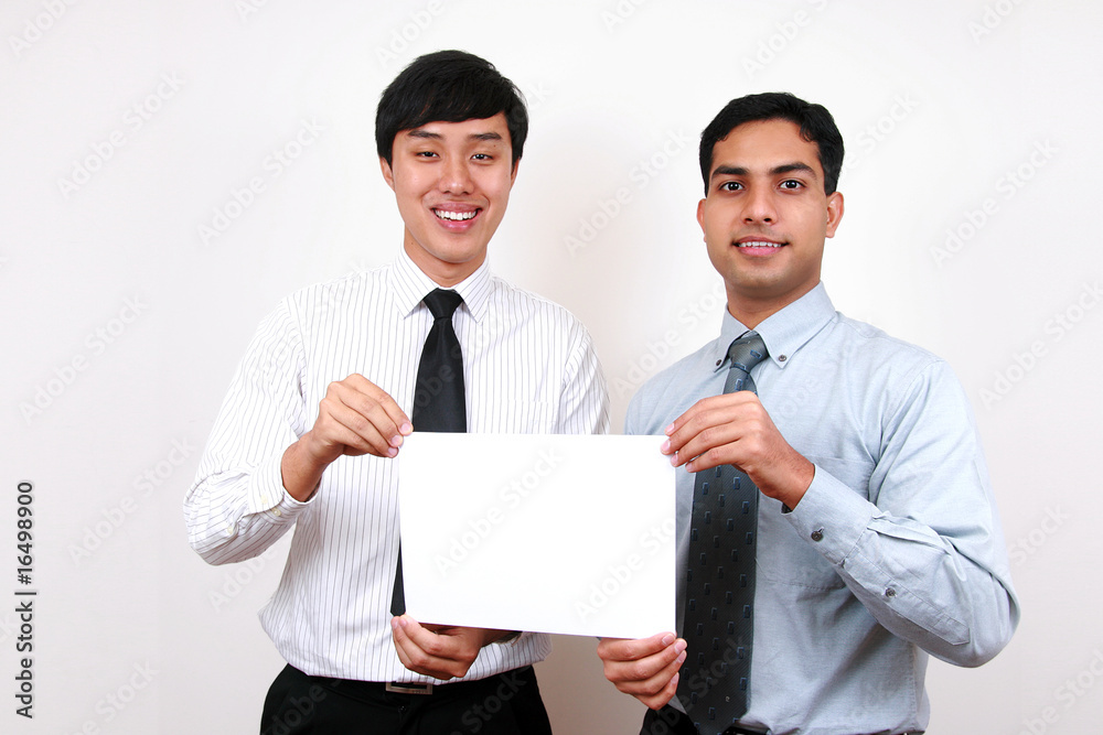 Indian and chinese businessman advertising. Indian and chinese businessman advertising.