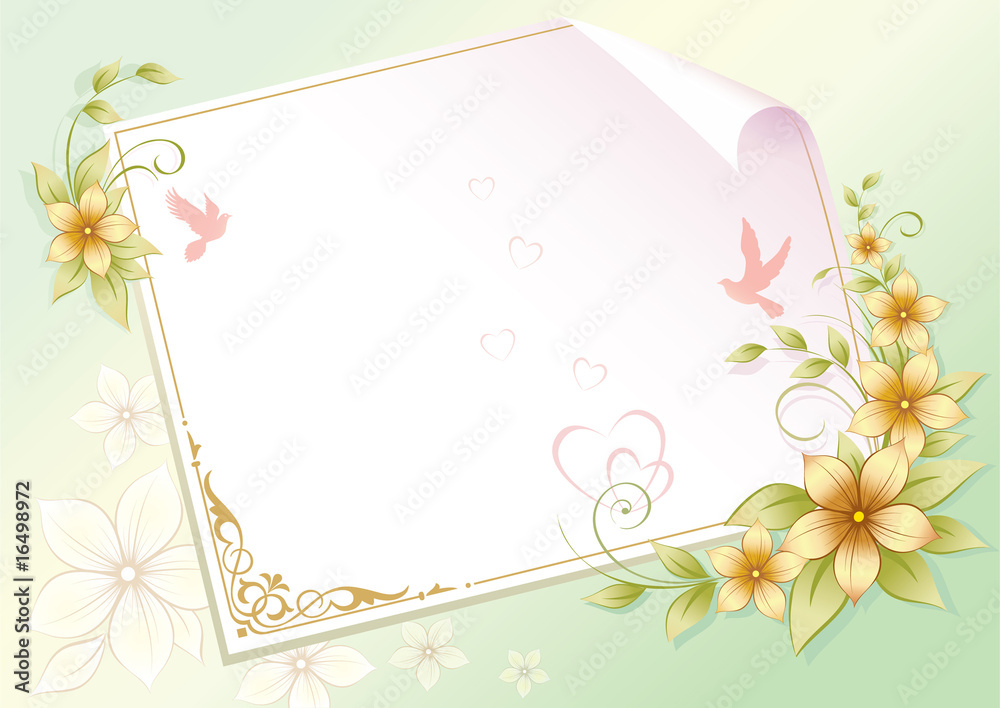 Blank paper with floral ornament Blank paper with floral ornament