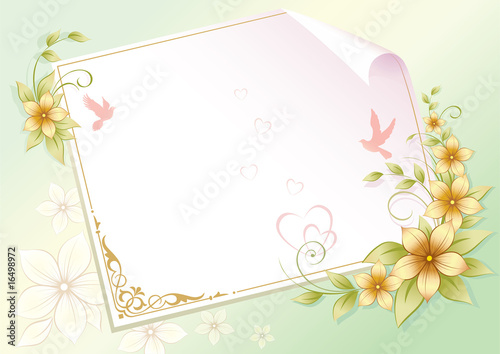 Blank paper with floral ornament