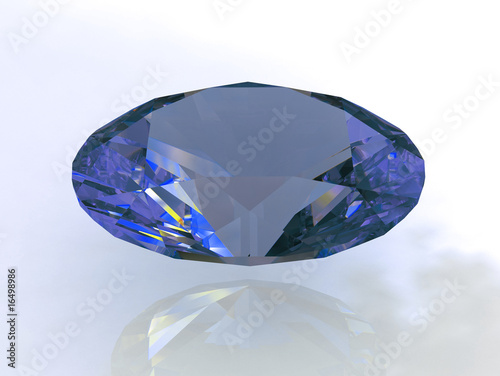 Massive oval sapphire stone - 3d