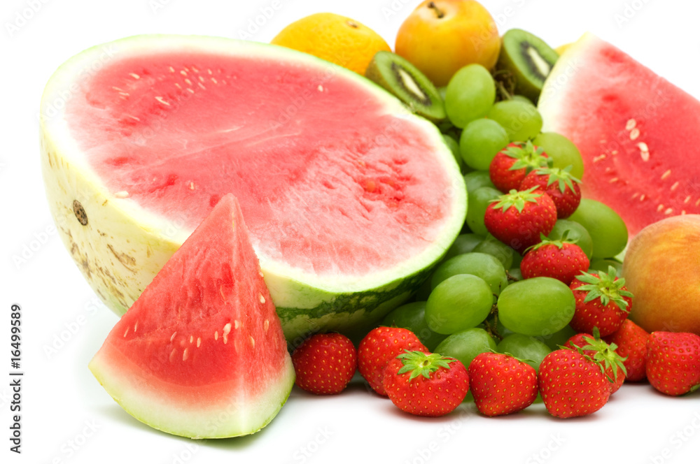 fresh fruits on white background fresh fruits on white background