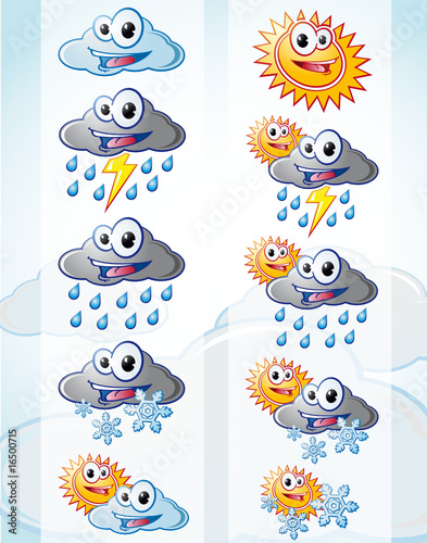 cartoon weather set