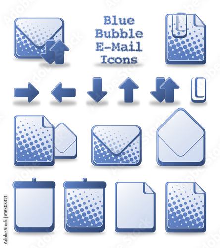 Blue Bubble E-Mail Icons