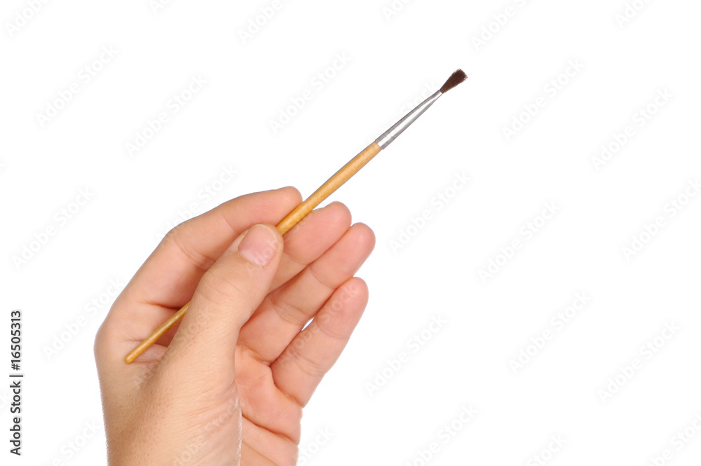 hand and brush