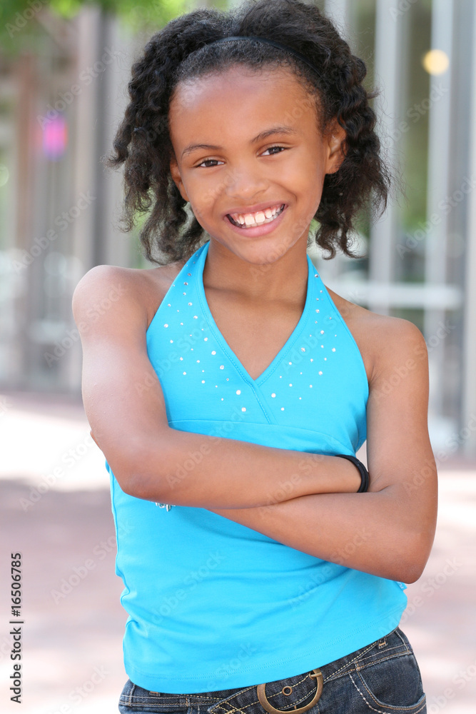Smiling African American Teenager Girl Smiling African American Teenager Girl
