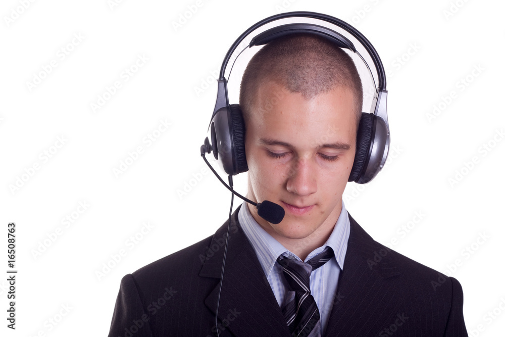 young businessman from a help desk service young businessman from a help desk service