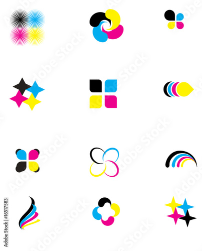 Vector cmyk design elements