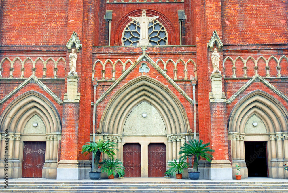 Obraz premium China, Shanghai old building St. Ignacius Cathedral
