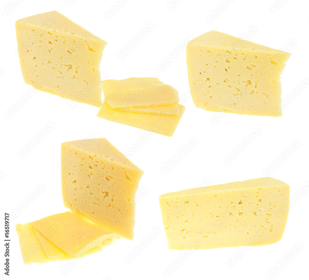set cheese isolated. set cheese isolated.