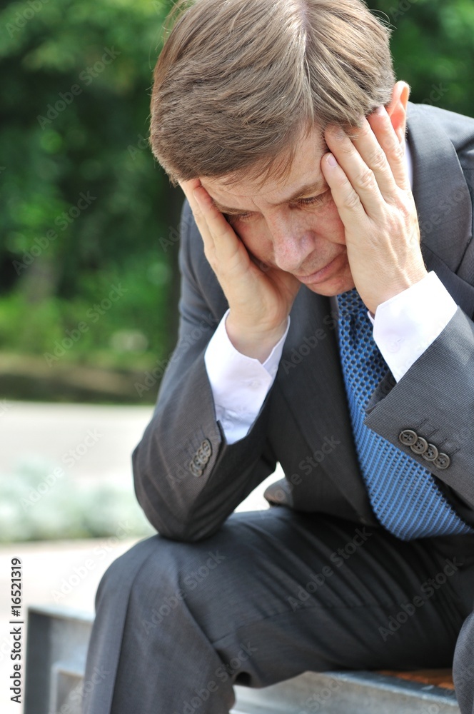 Depressed senior business man portrait Depressed senior business man portrait