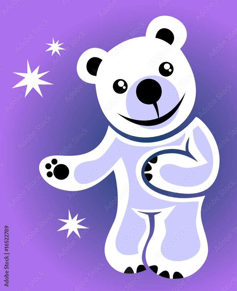 white cartoon bear