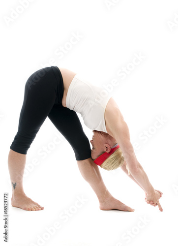 standing separate head to knee yoga pose