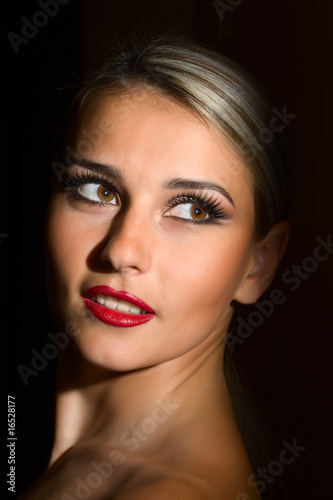 beautiful young woman portrait closeup