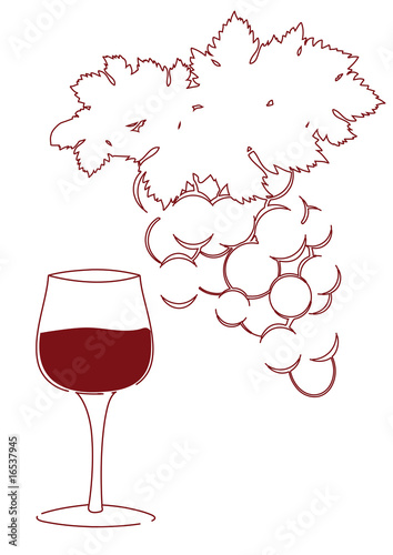 Vino e uva stilizzati