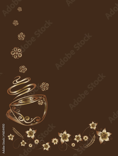 Kaffee, Cafe, Kaffeetasse, Blumen, floral, gold